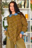 Heritage Needlecord Plaid Swing Top Mucky Olive & Camel